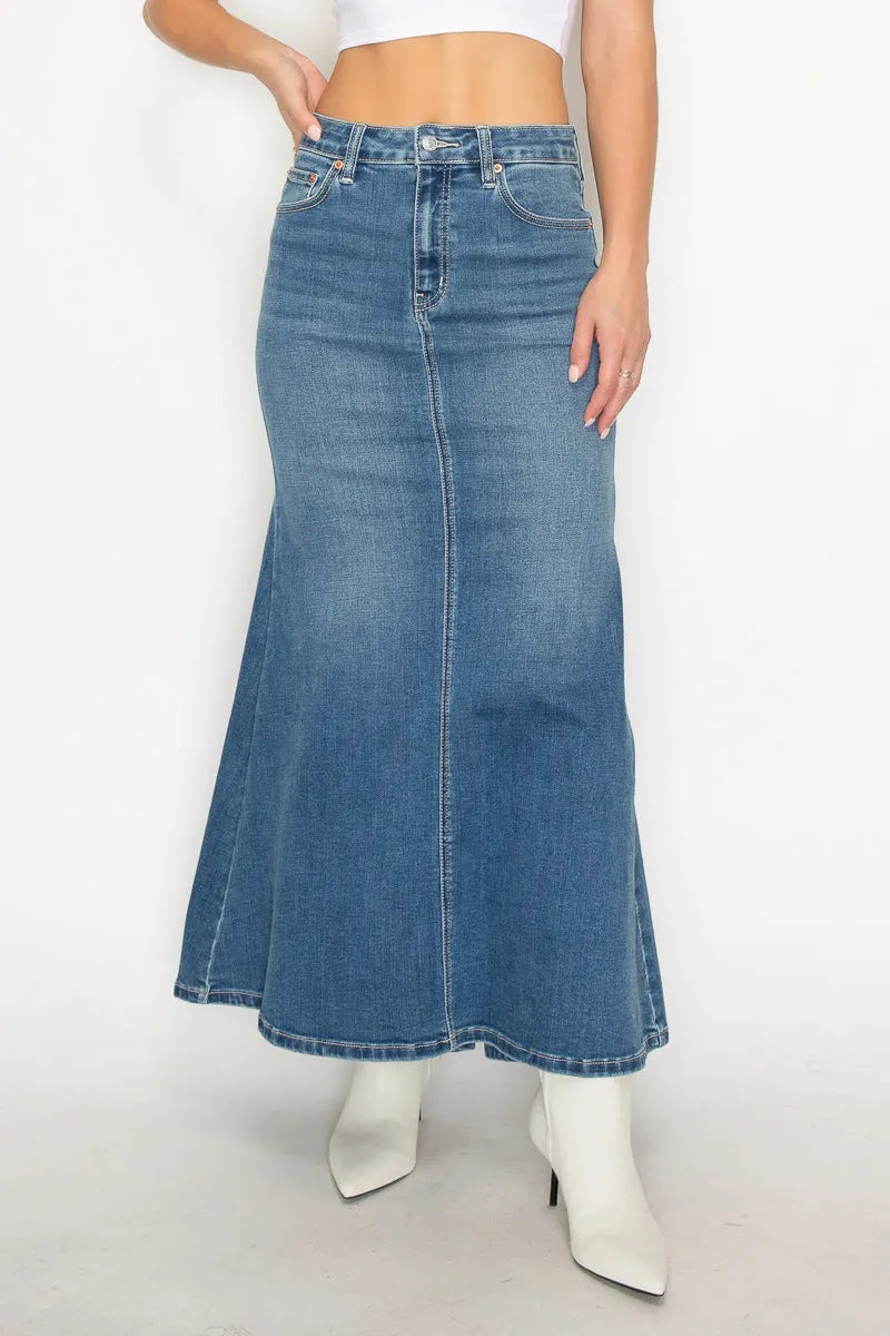 Astrid Denim Mermaid Maxi Skirt