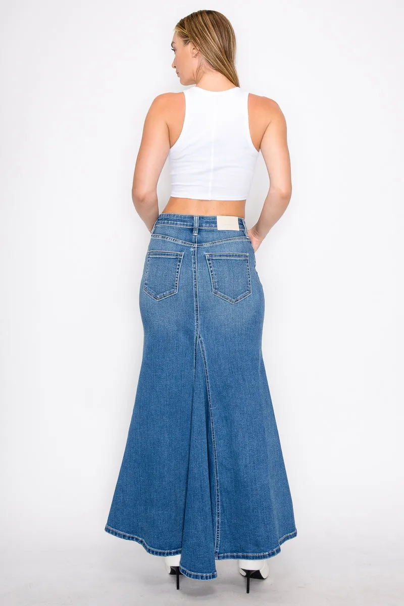 Astrid Denim Mermaid Maxi Skirt