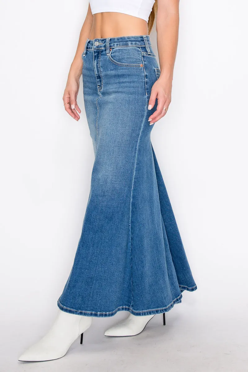 Astrid Denim Mermaid Maxi Skirt