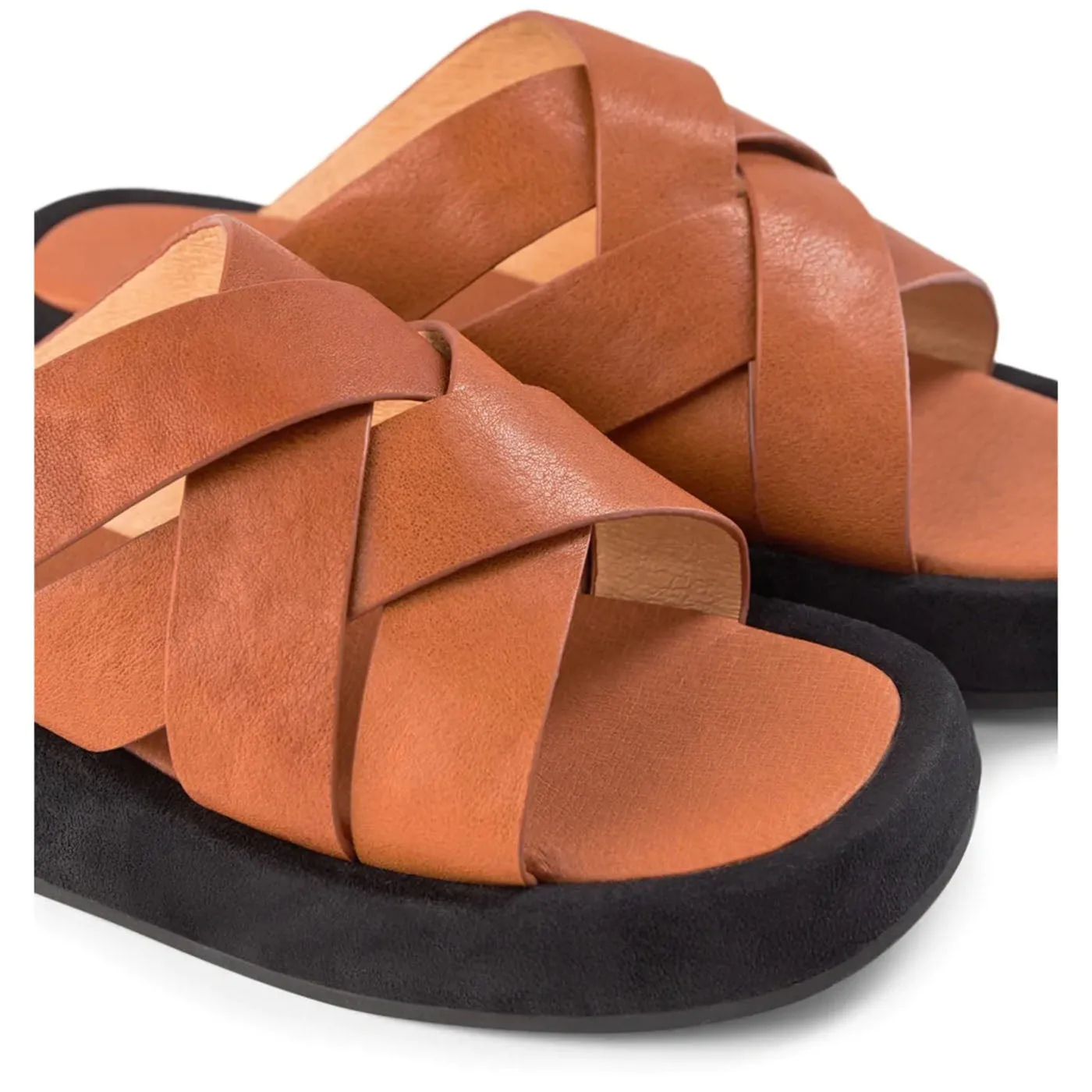 Astrid mule leather - COGNAC