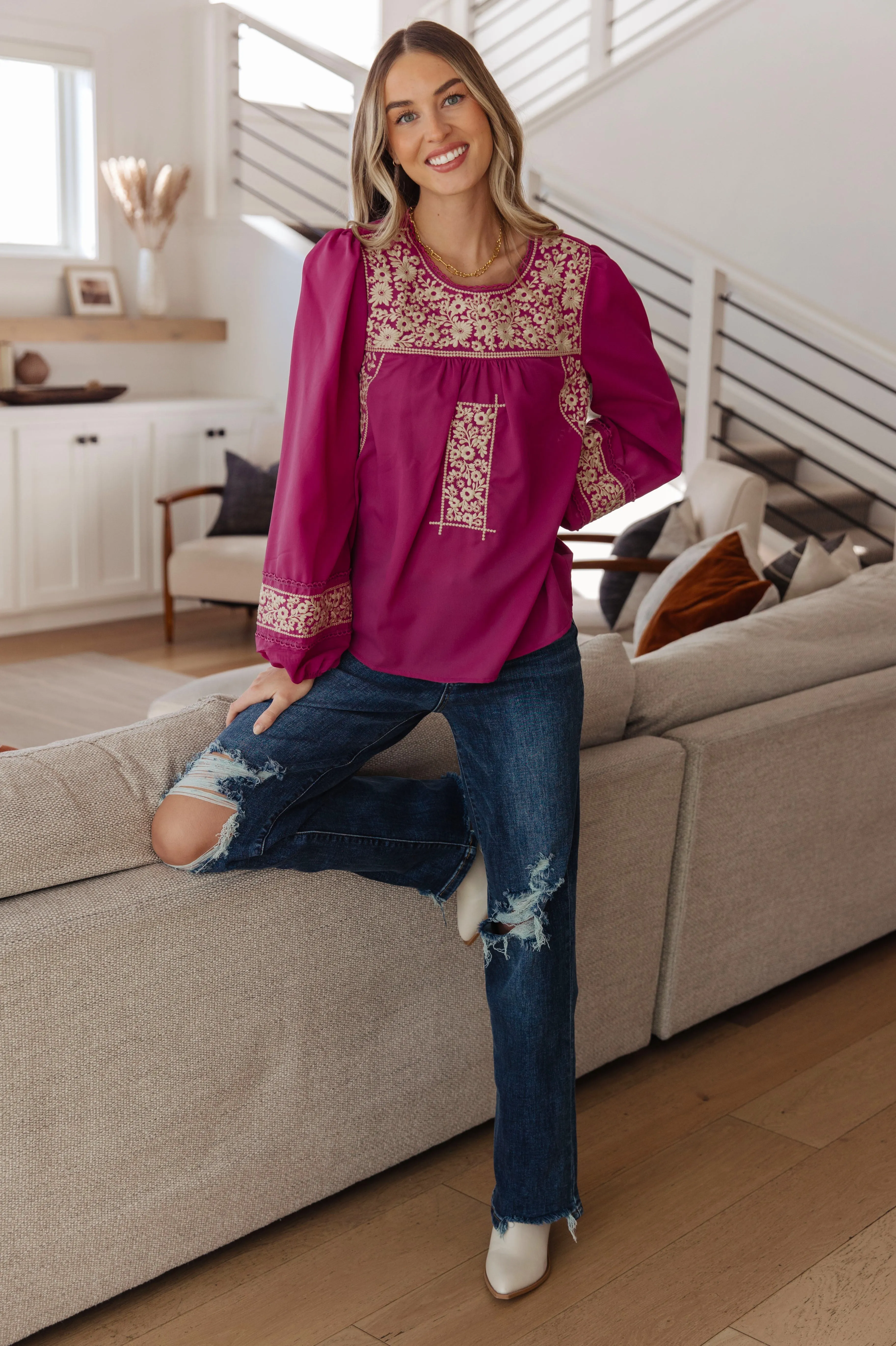 Ava Embroidered Blouse