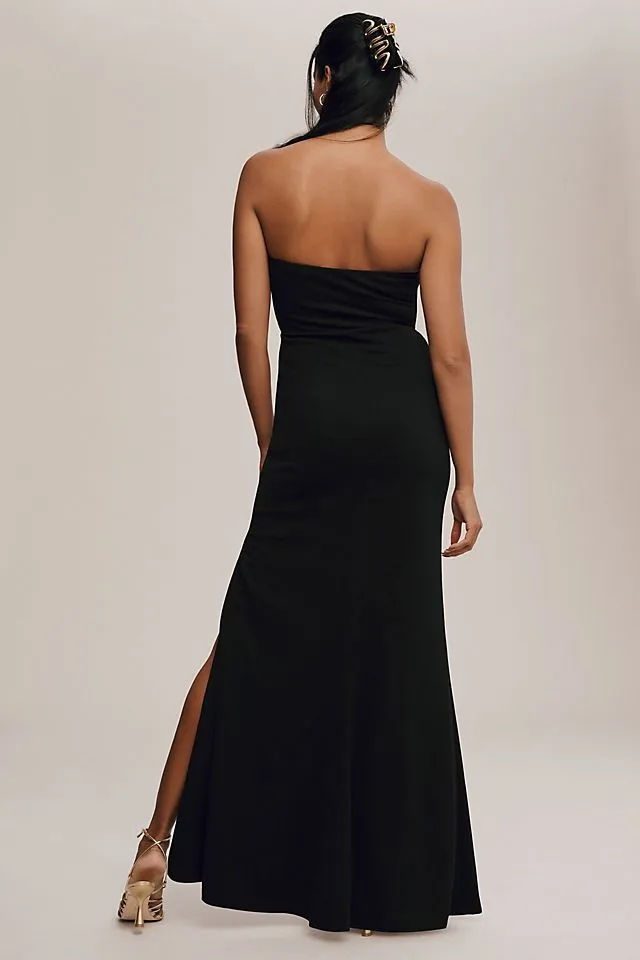 Bhldn Adalynn Strapless Stretch Crepe Maxi Dress, Black