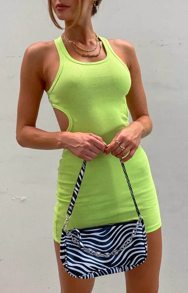 California Cut Out Mini Dress Lime