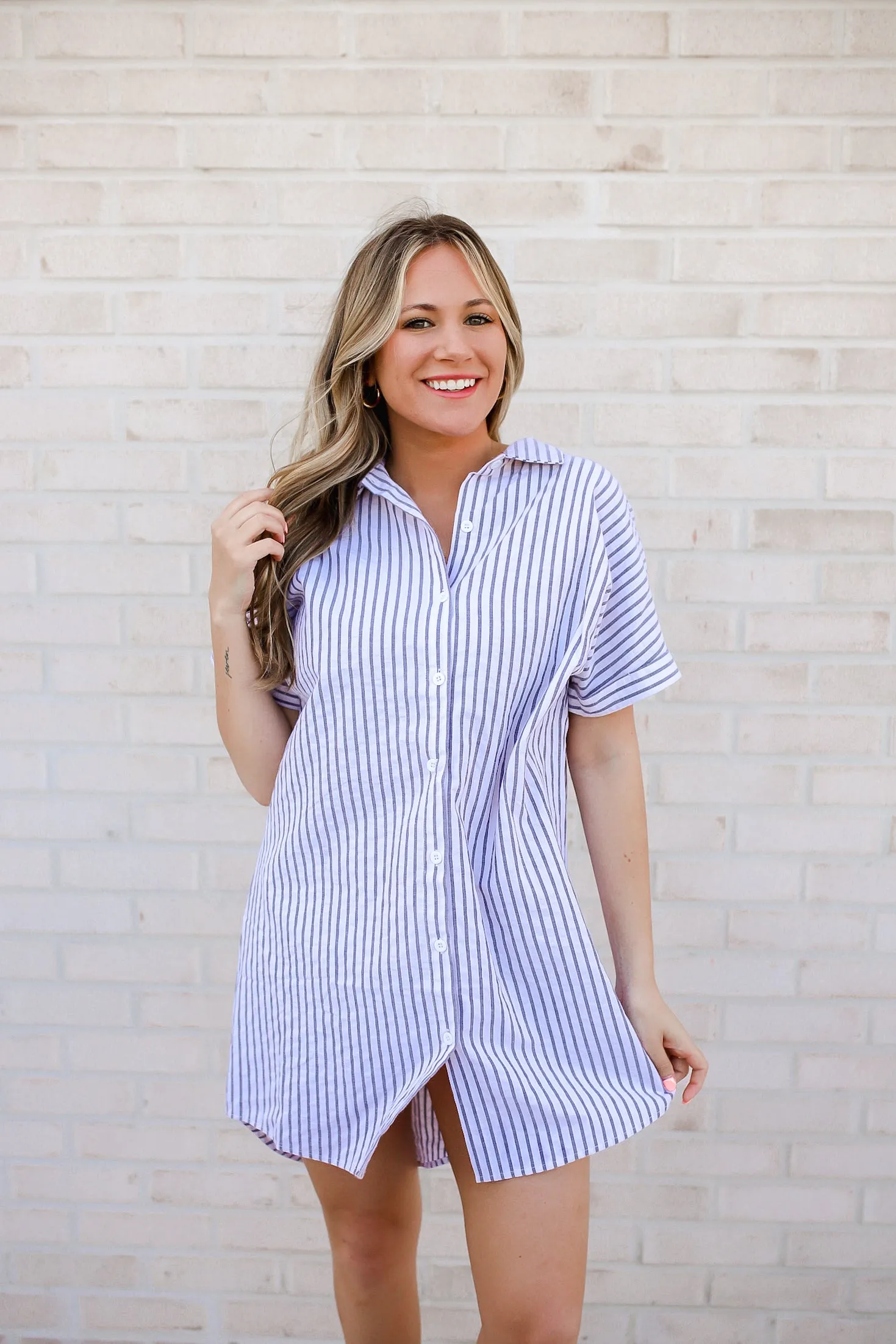 Cornelia Striped Shirt Dress