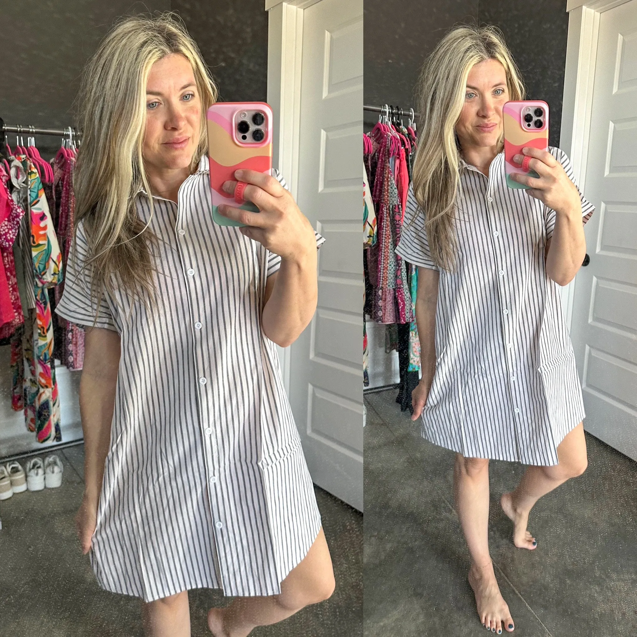 Cornelia Striped Shirt Dress