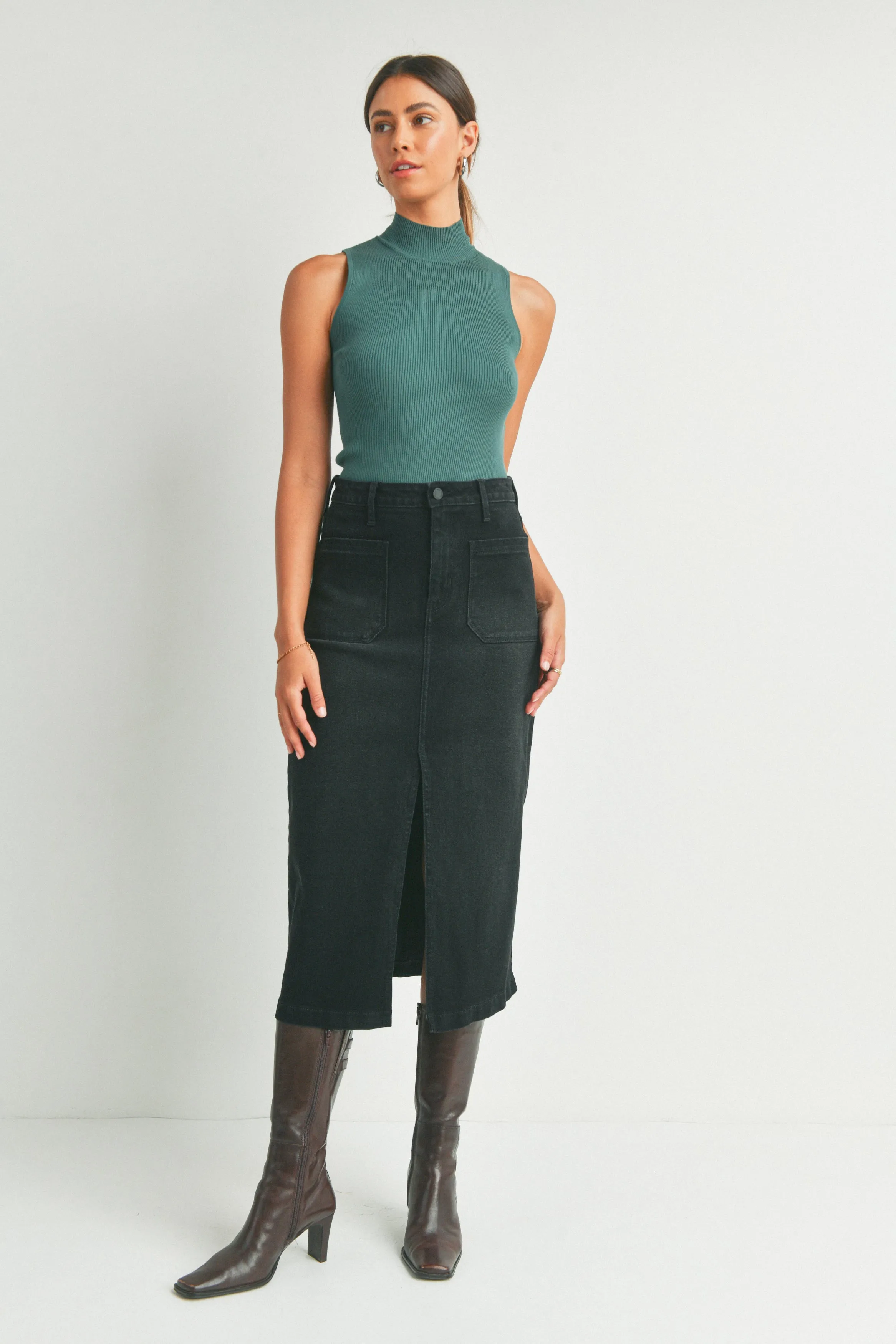 Day To Night Utility Pocket Midi Skirt