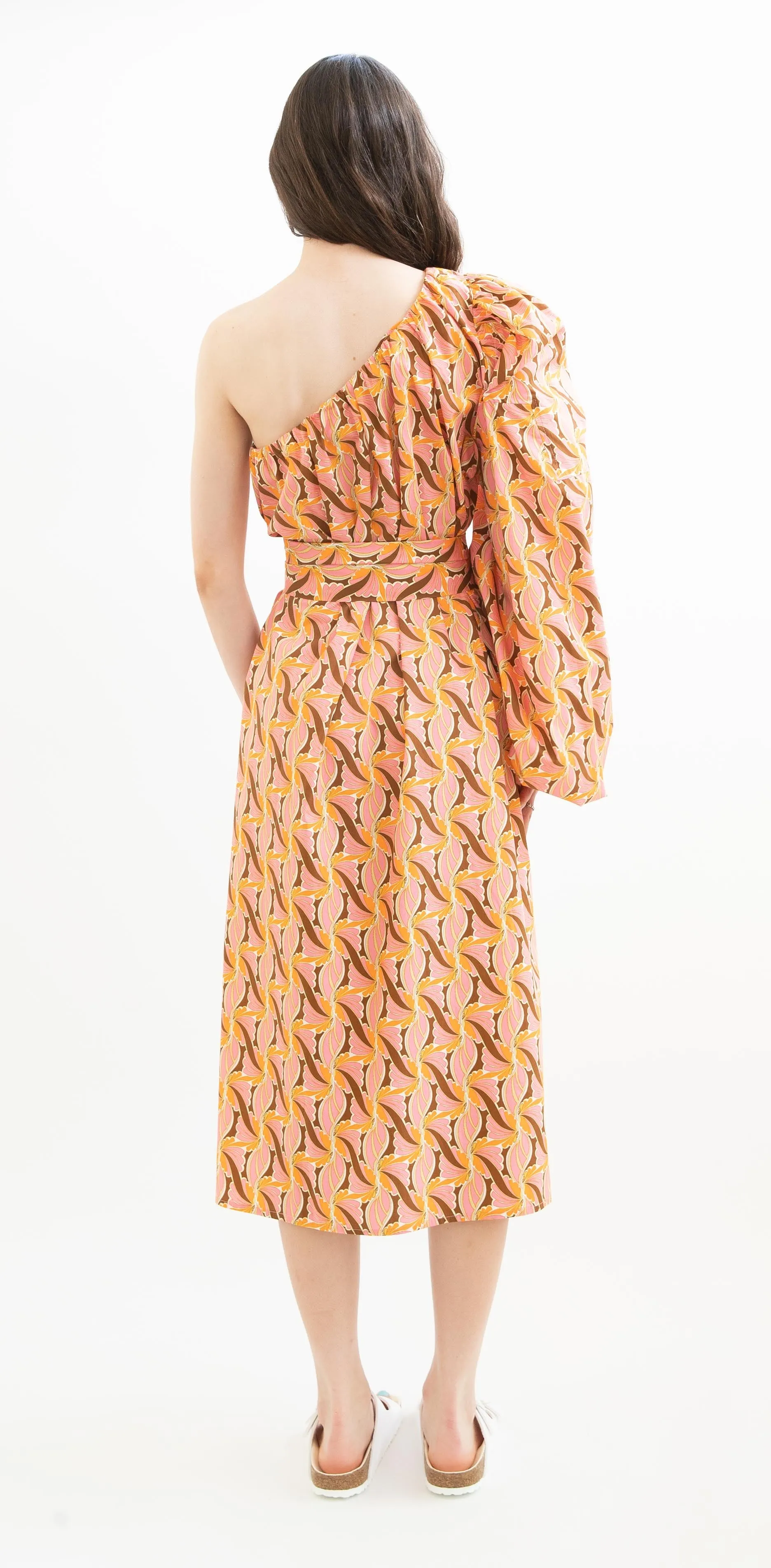 Devotion Twins kourouta Dress in Brown and Pink