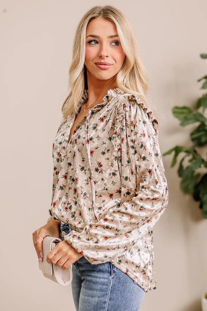 Easy Does It Floral Velour Top