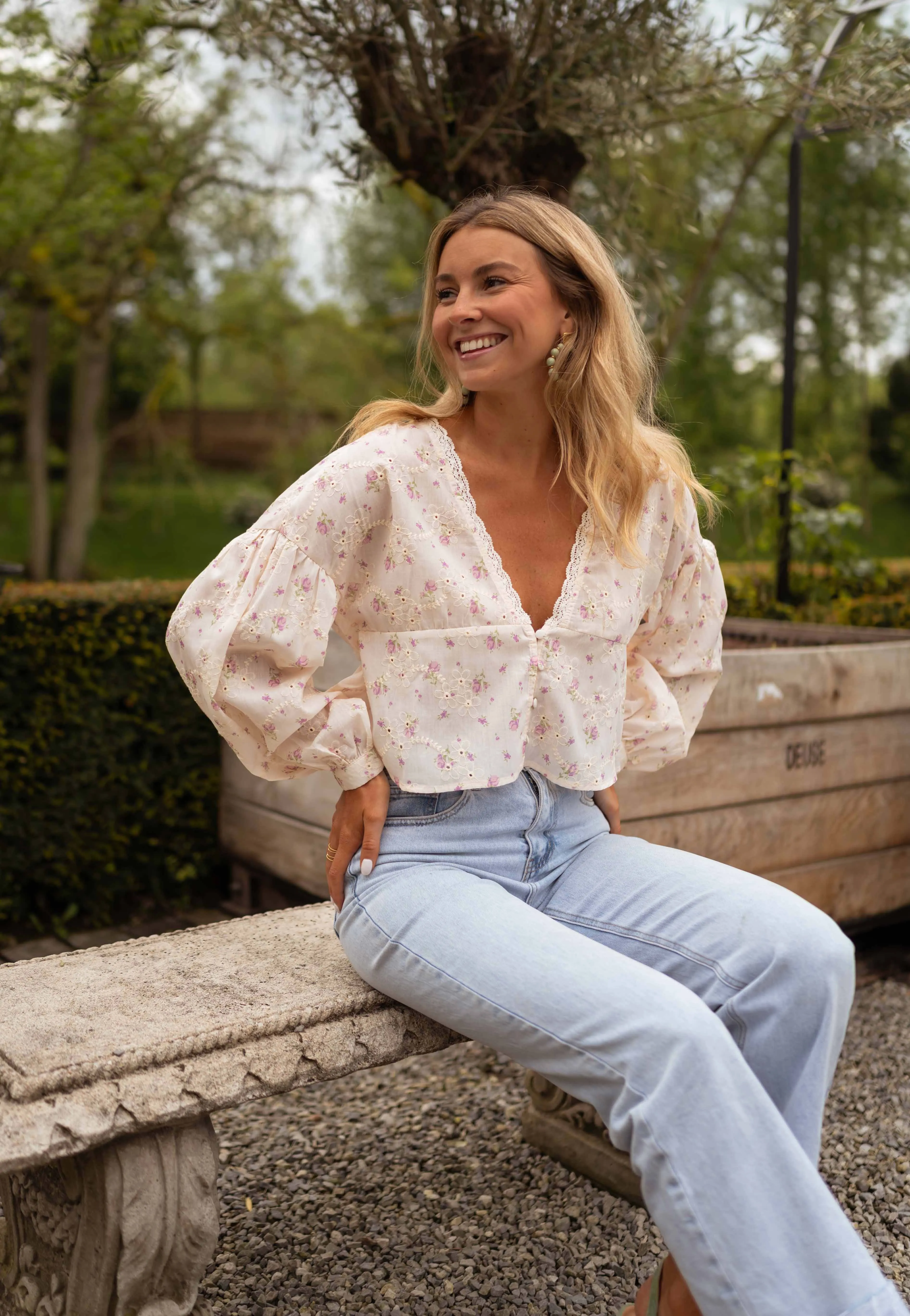 Ecru Floral Archie Blouse