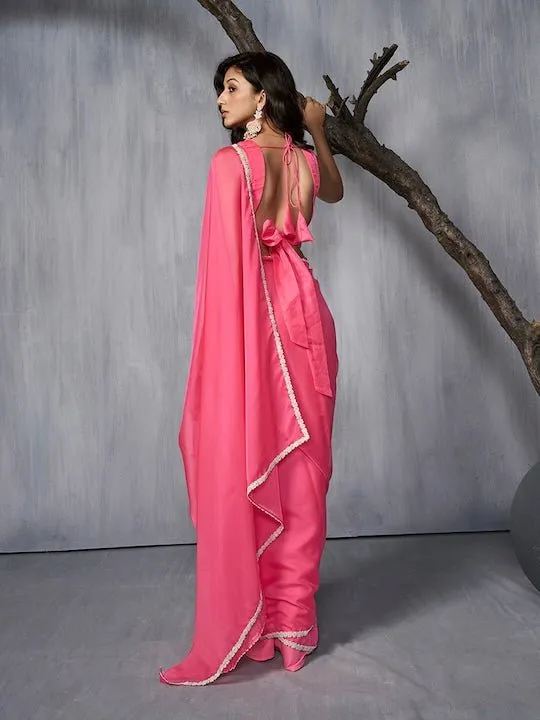 Embroidered Organza Saree