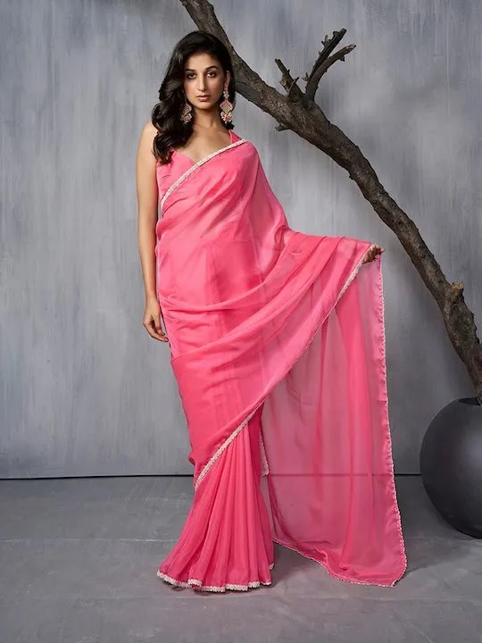 Embroidered Organza Saree