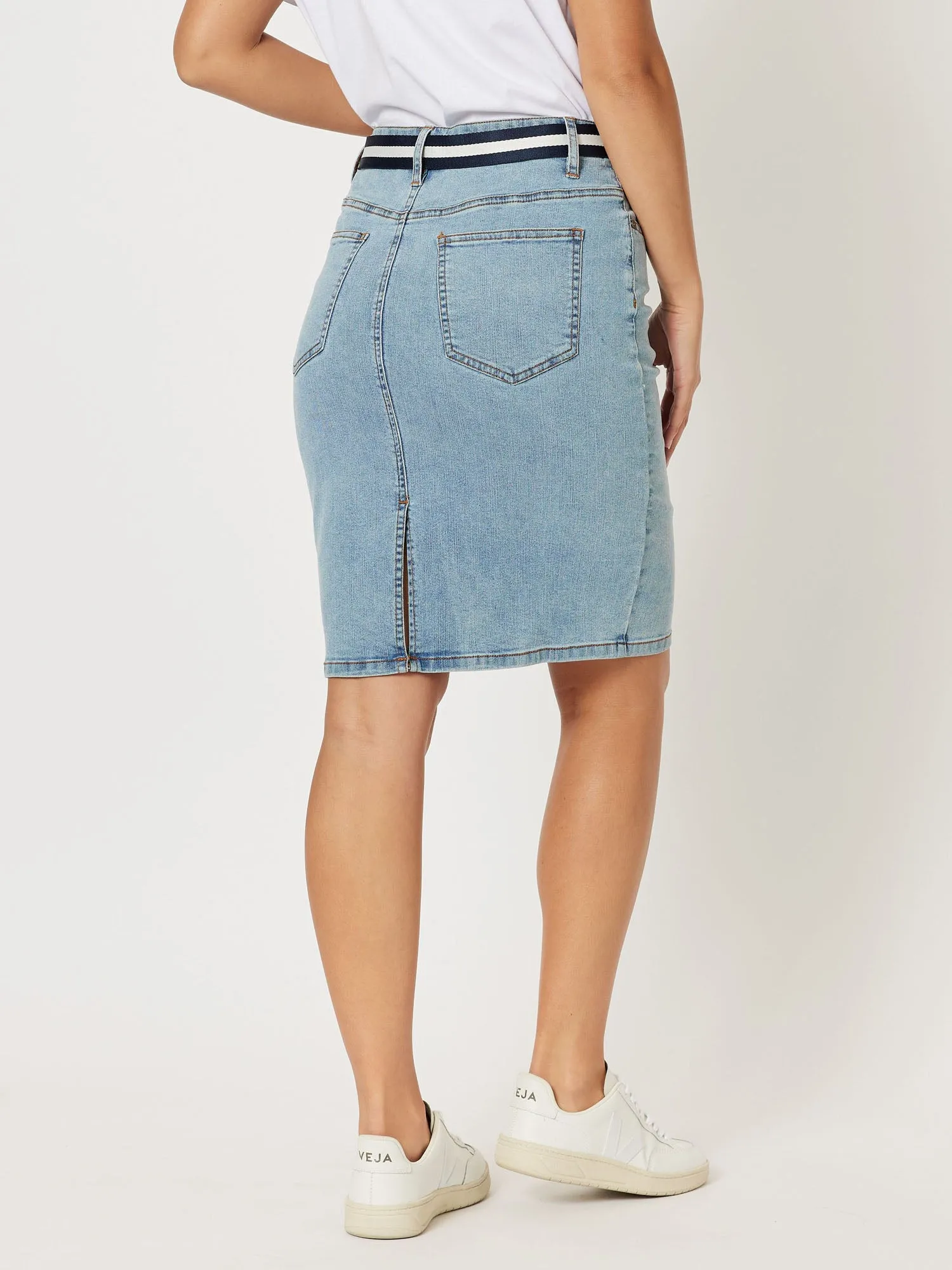 Emily Stretch Denim Jean Skirt - Denim