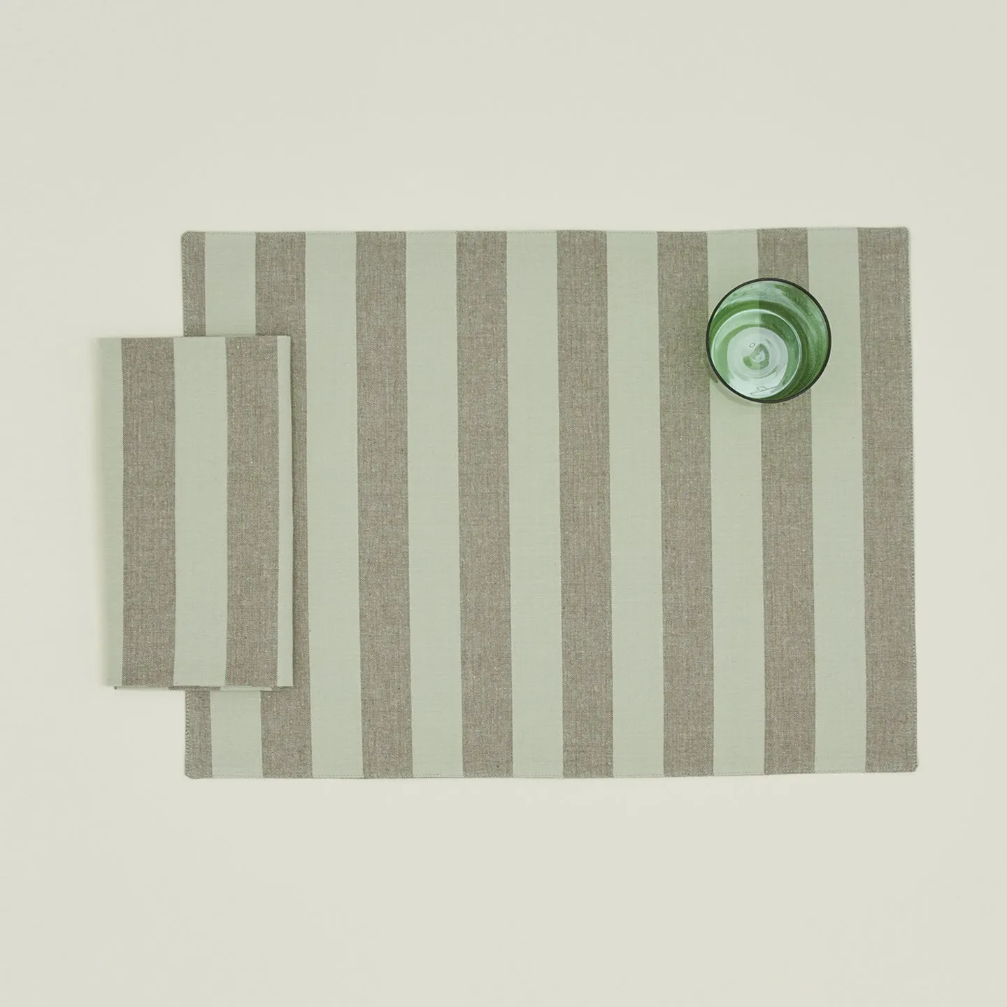 Essential Striped Dinner Napkin, Set of 4 - Sage/Olive