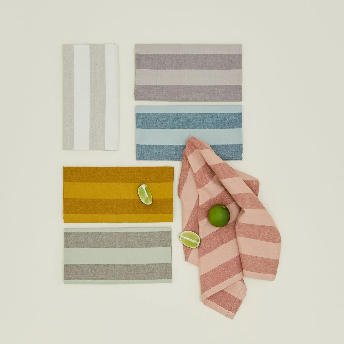 Essential Striped Dinner Napkin, Set of 4 - Sage/Olive