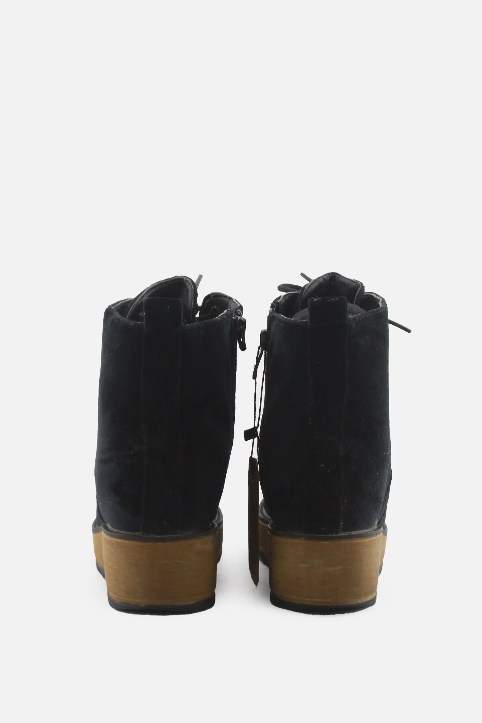 European Brand Zipper Laces Wedges Boots | Suede