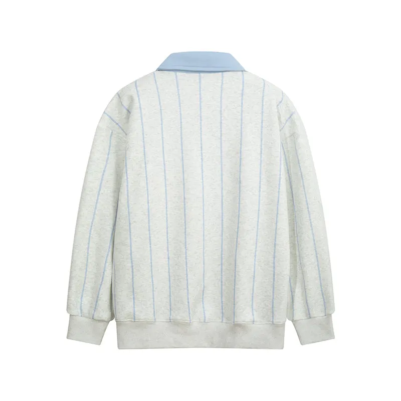 Faire Echo Fleece-Lined Striped Sweatshirt