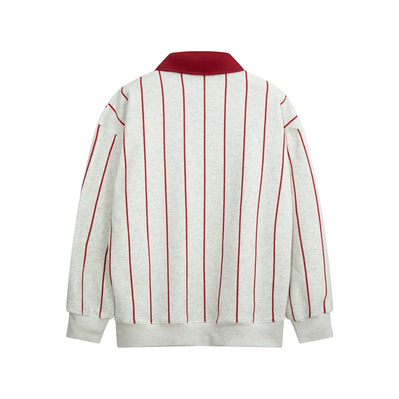 Faire Echo Fleece-Lined Striped Sweatshirt