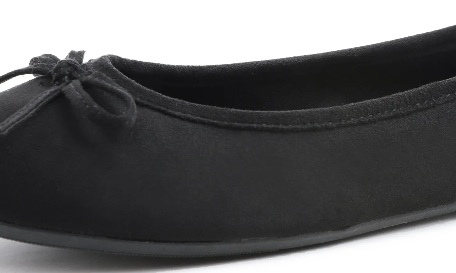 Feversole Women's Macaroon Faux Suede Memory Foam Cushion Insock Soft Ballet Flat Black