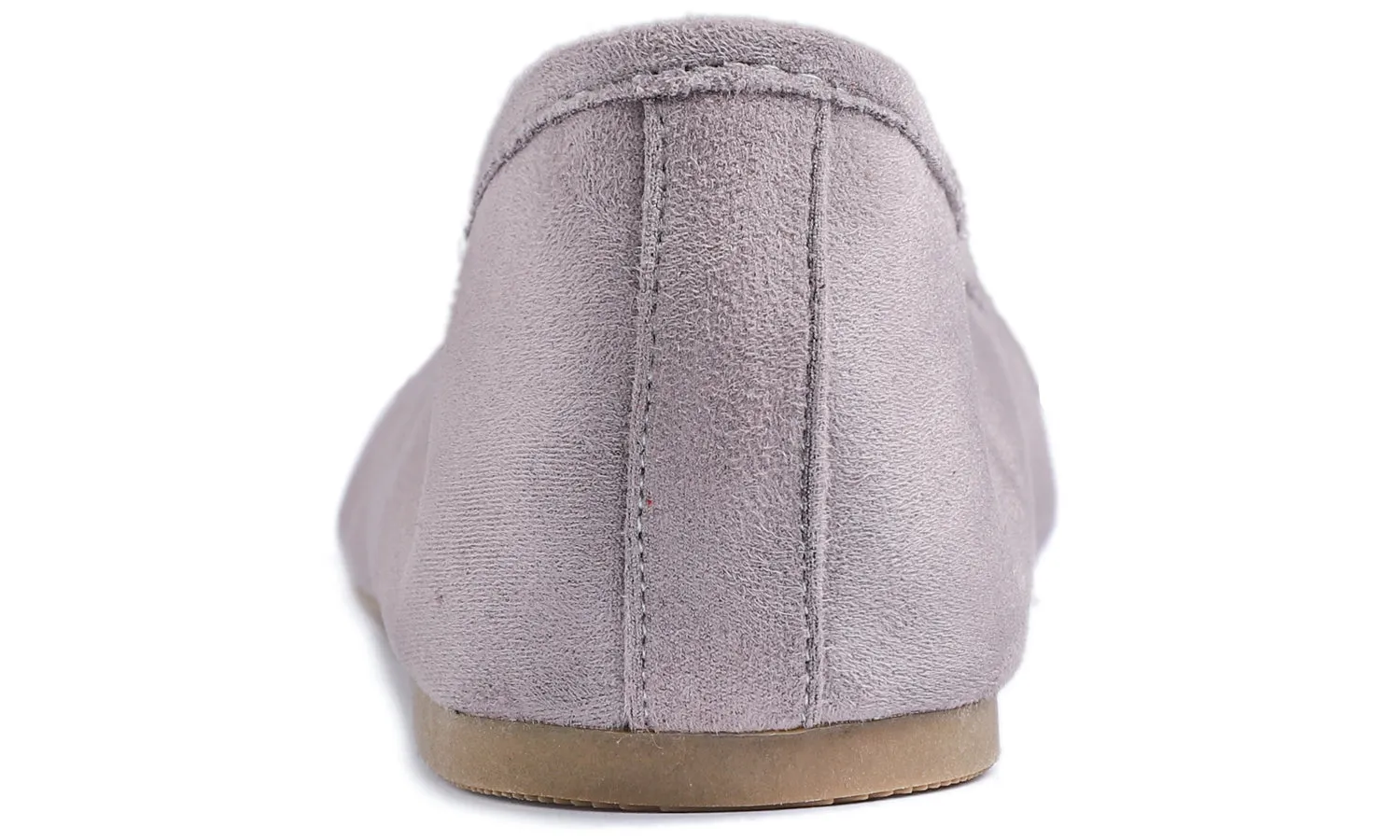 Feversole Women's Macaroon Faux Suede Memory Foam Cushion Insock Soft Ballet Flat Light Grey