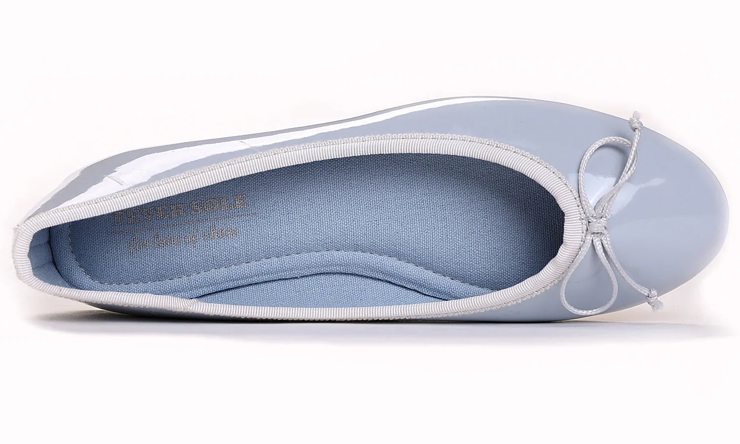 Feversole Women's Macaroon Light Blue Memory Foam Cushion Insock Patent Ballet Flat