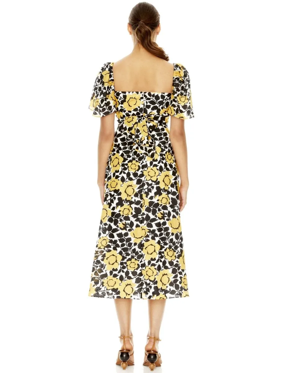 FIELDS OF GOLD MIDI DRESS