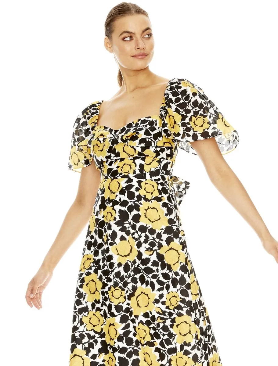 FIELDS OF GOLD MIDI DRESS