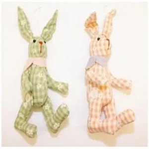 Floral Gingham Bunny - 2 Designs 1 Sent