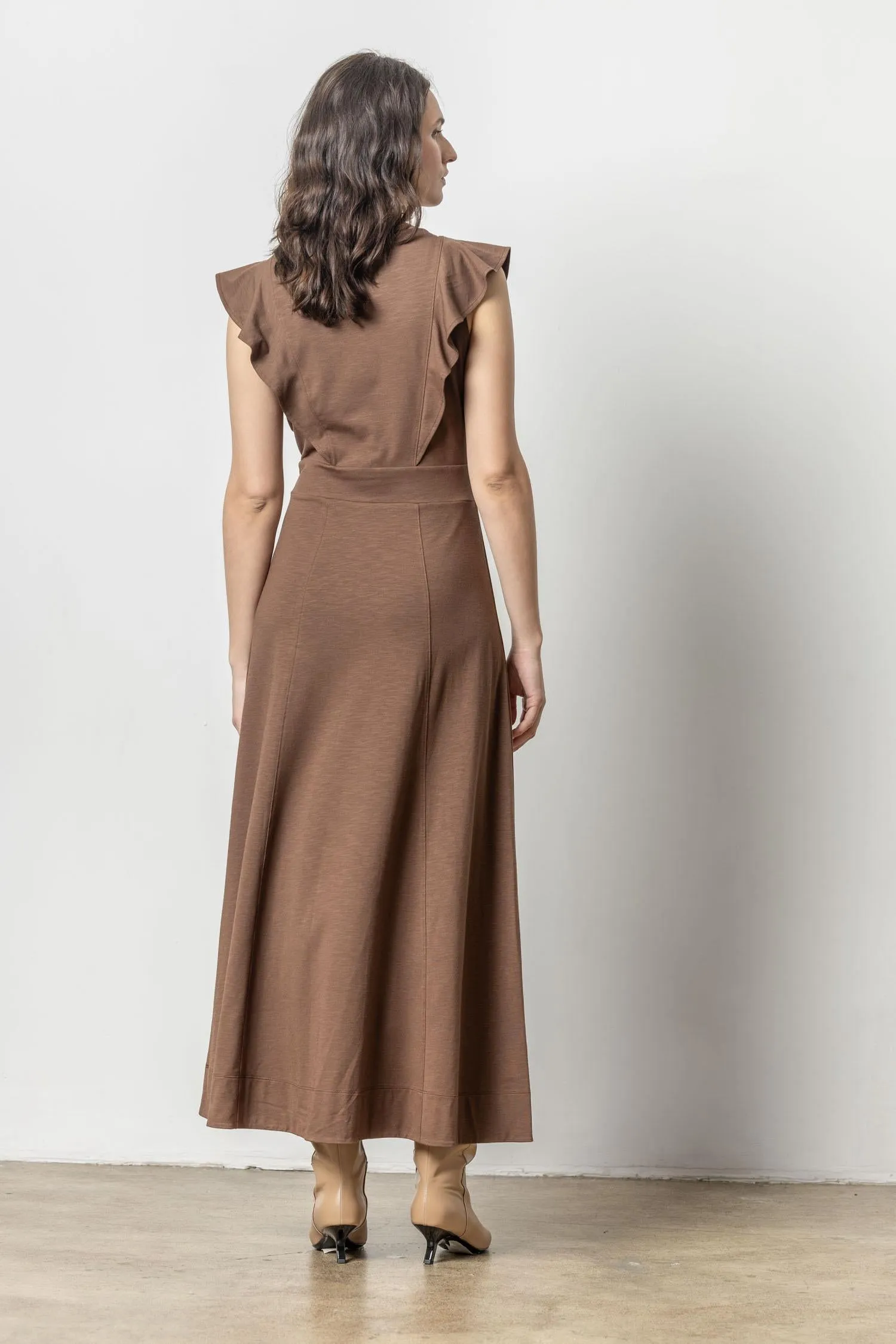 Flounce Trim Maxi Dress