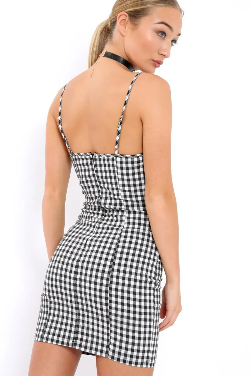 Gingham Bodycon Dress - Kaegan