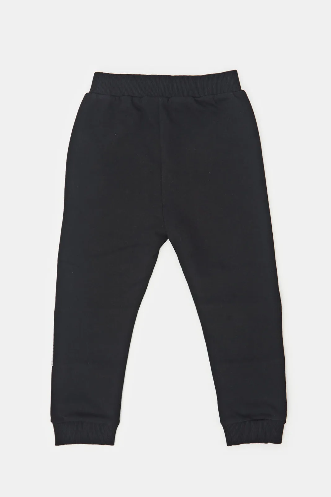 Infant Boys Black Textured Active Pants