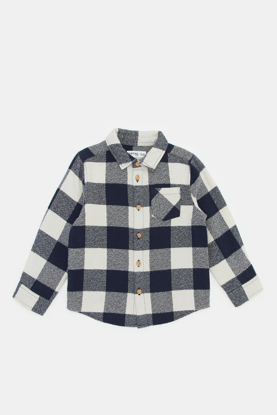 Infant Boys Navy Flannel Shirt