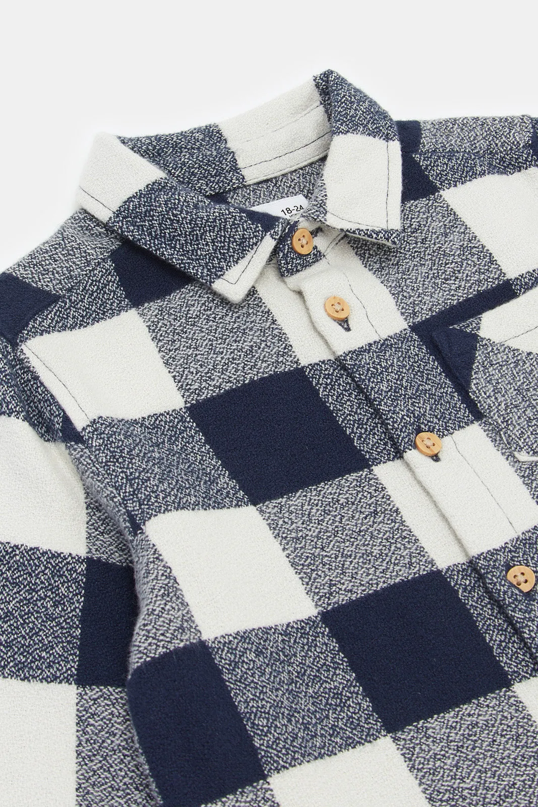 Infant Boys Navy Flannel Shirt