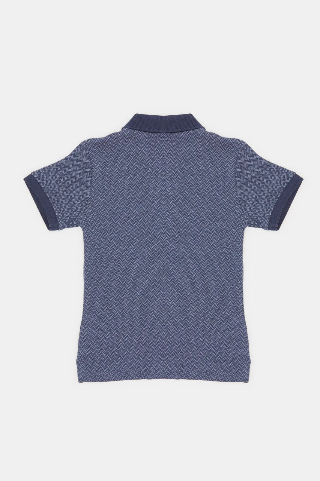 Infant Boys Navy Jacquard Polo Shirt