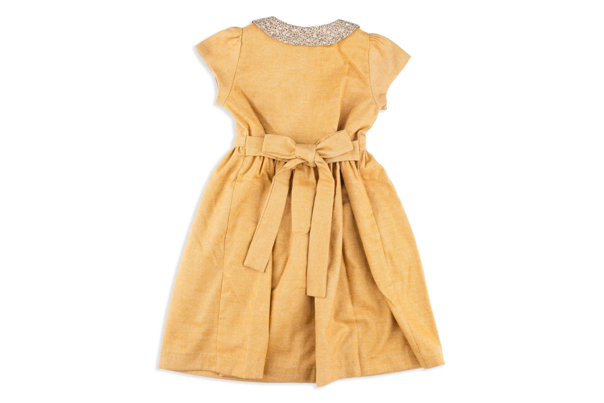 Lamar Mustard Scallop Dress