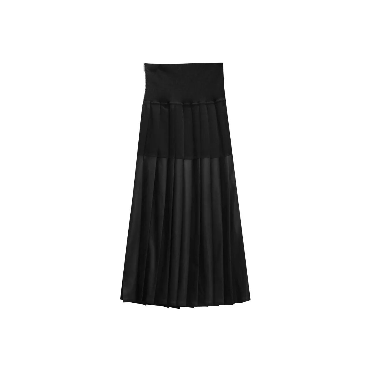 LEATHER PLEATED SKIRT