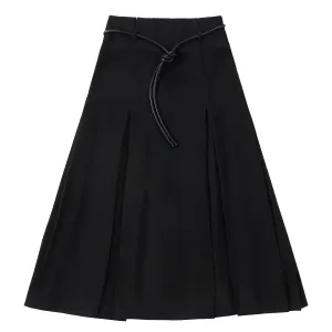 Leather Rope Belted Skirt