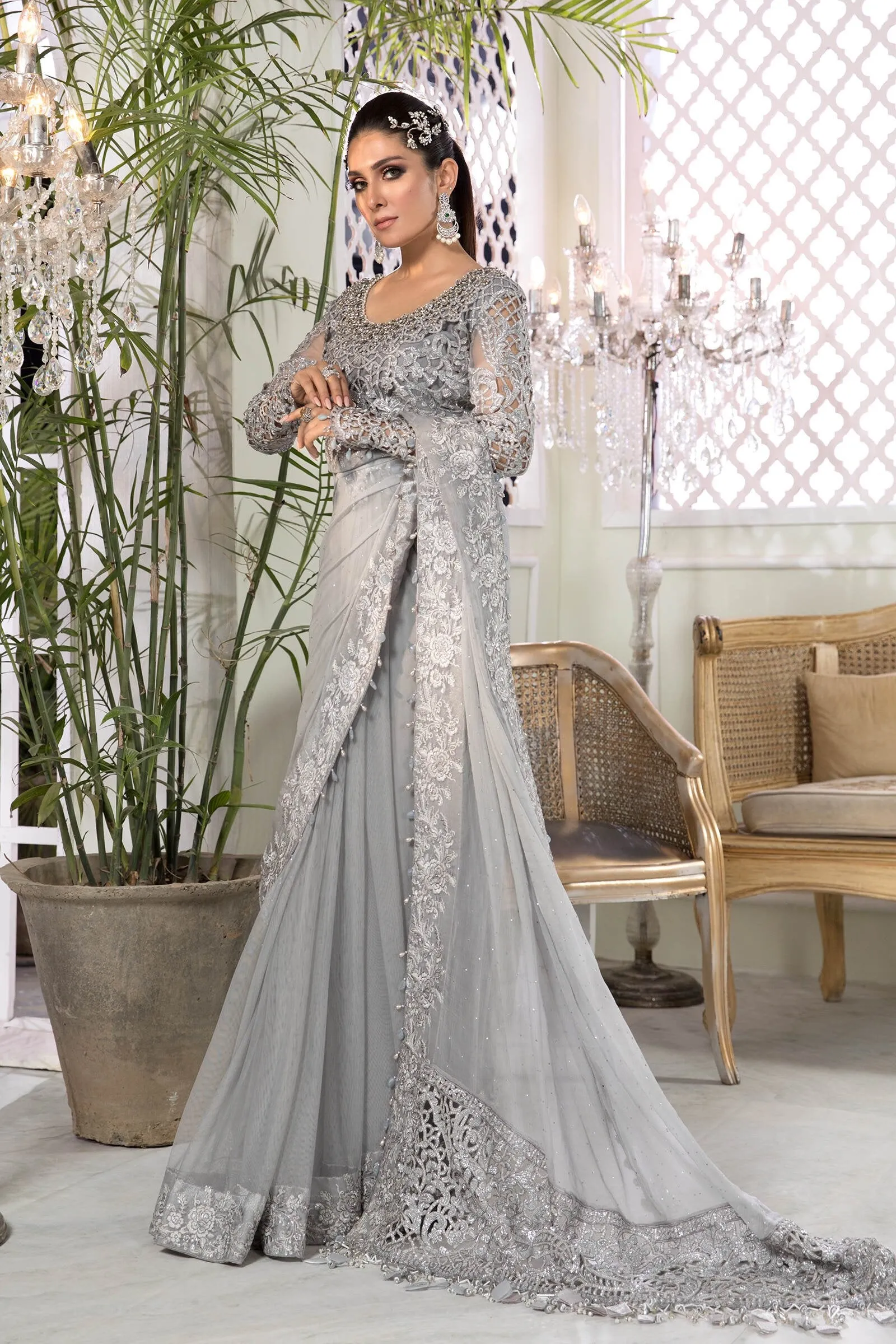 MARIA.B Mbroidered Heritage Edition ’21 – Silver Grey (BD-2201)