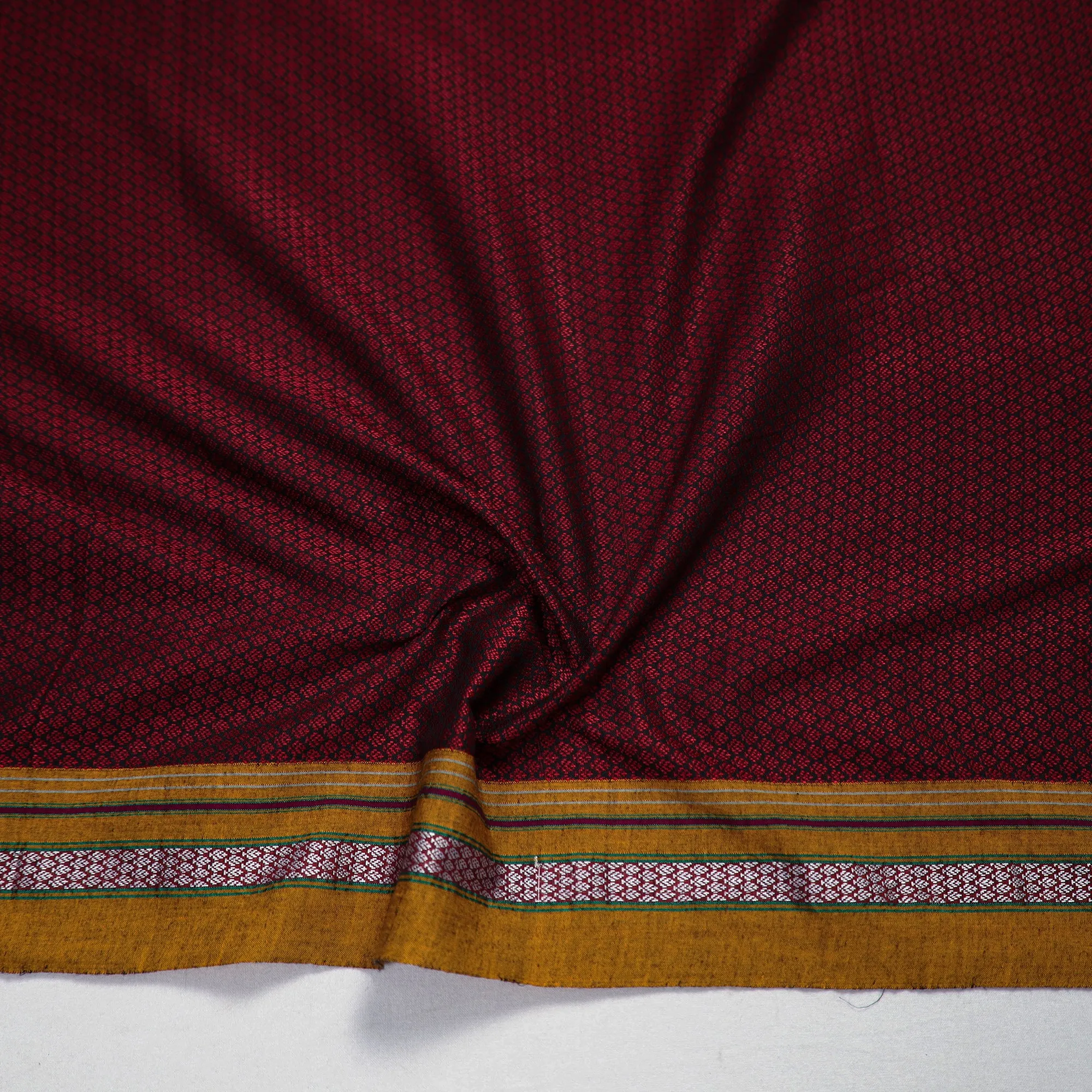 Maroon - Khun Weave Cotton Blouse Piece 35