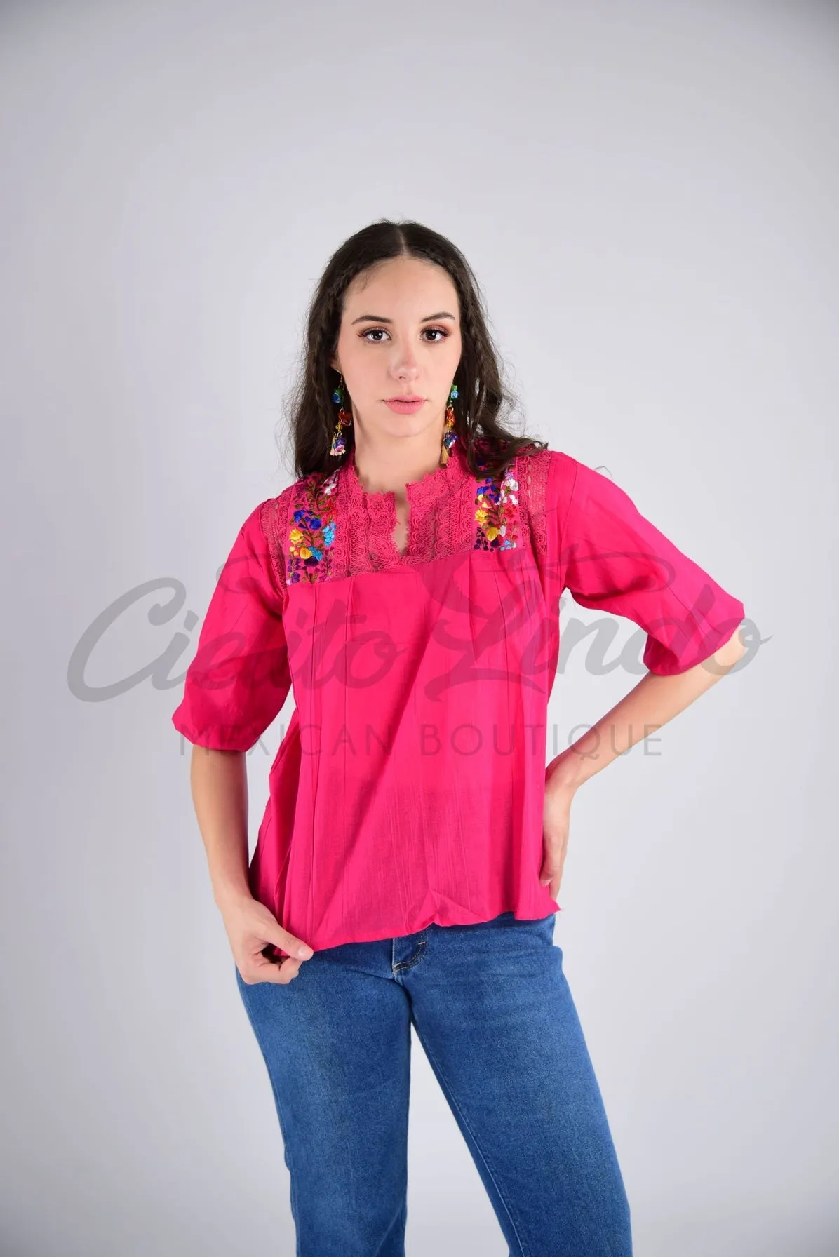 Mexican Floral Embroidered Blouse Espanola