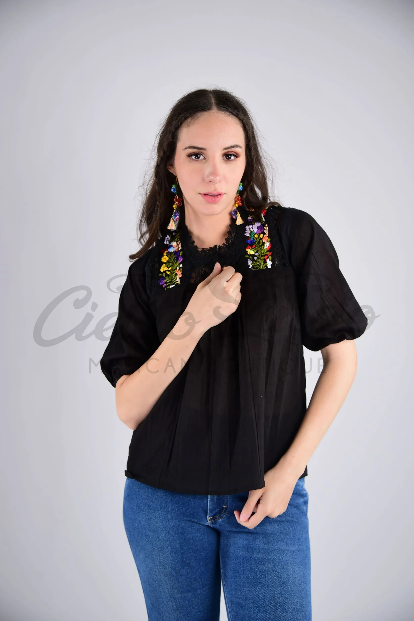 Mexican Floral Embroidered Blouse Espanola