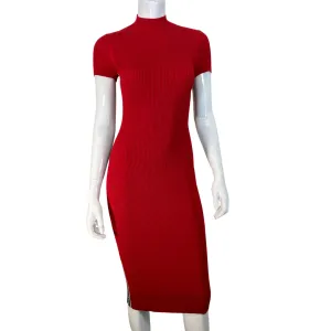 Michael Kors Red Ribbed Bodycon Dress