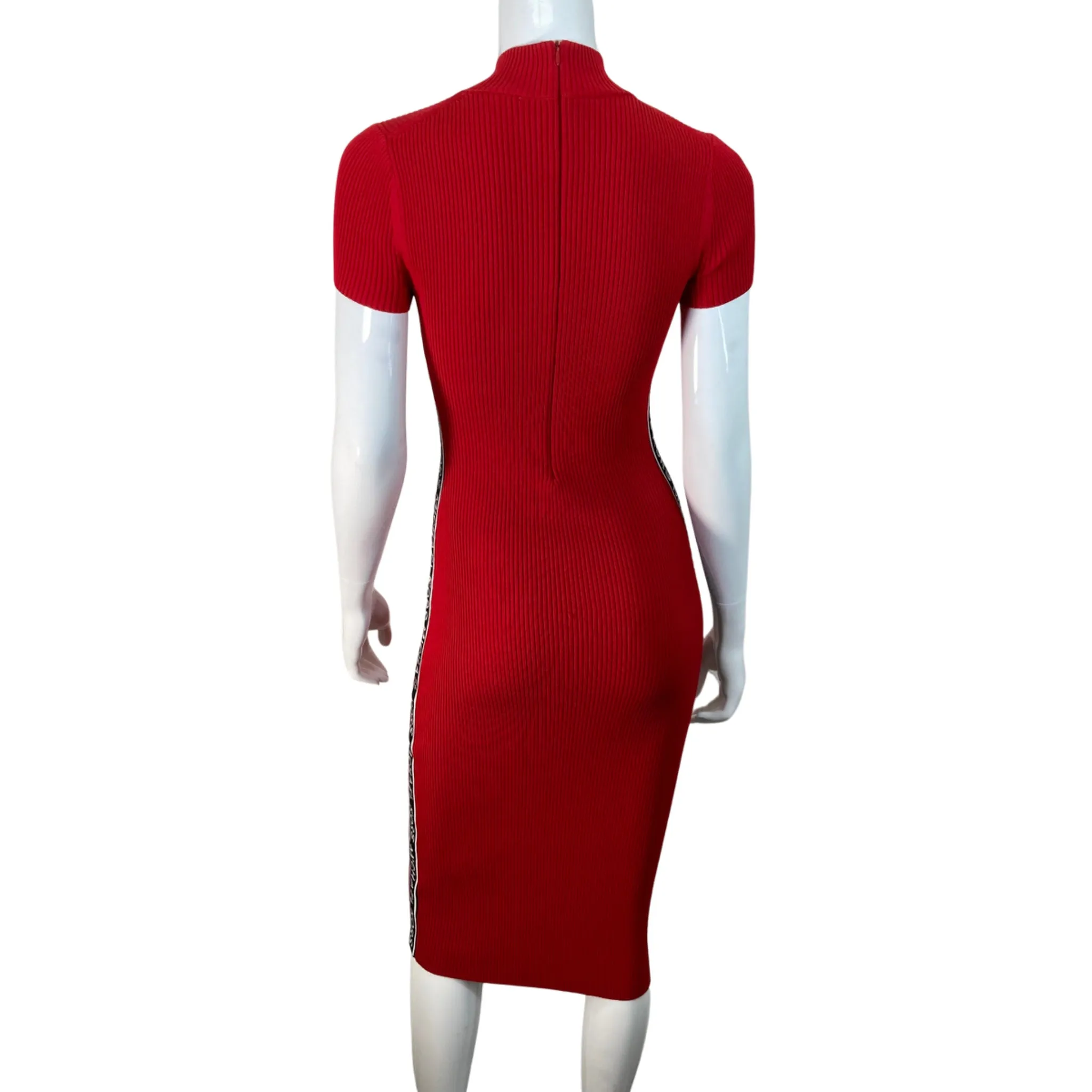 Michael Kors Red Ribbed Bodycon Dress