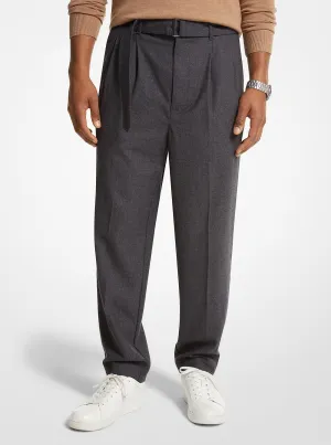 Michael Kors Stretch Wool Flannel Belted Pants