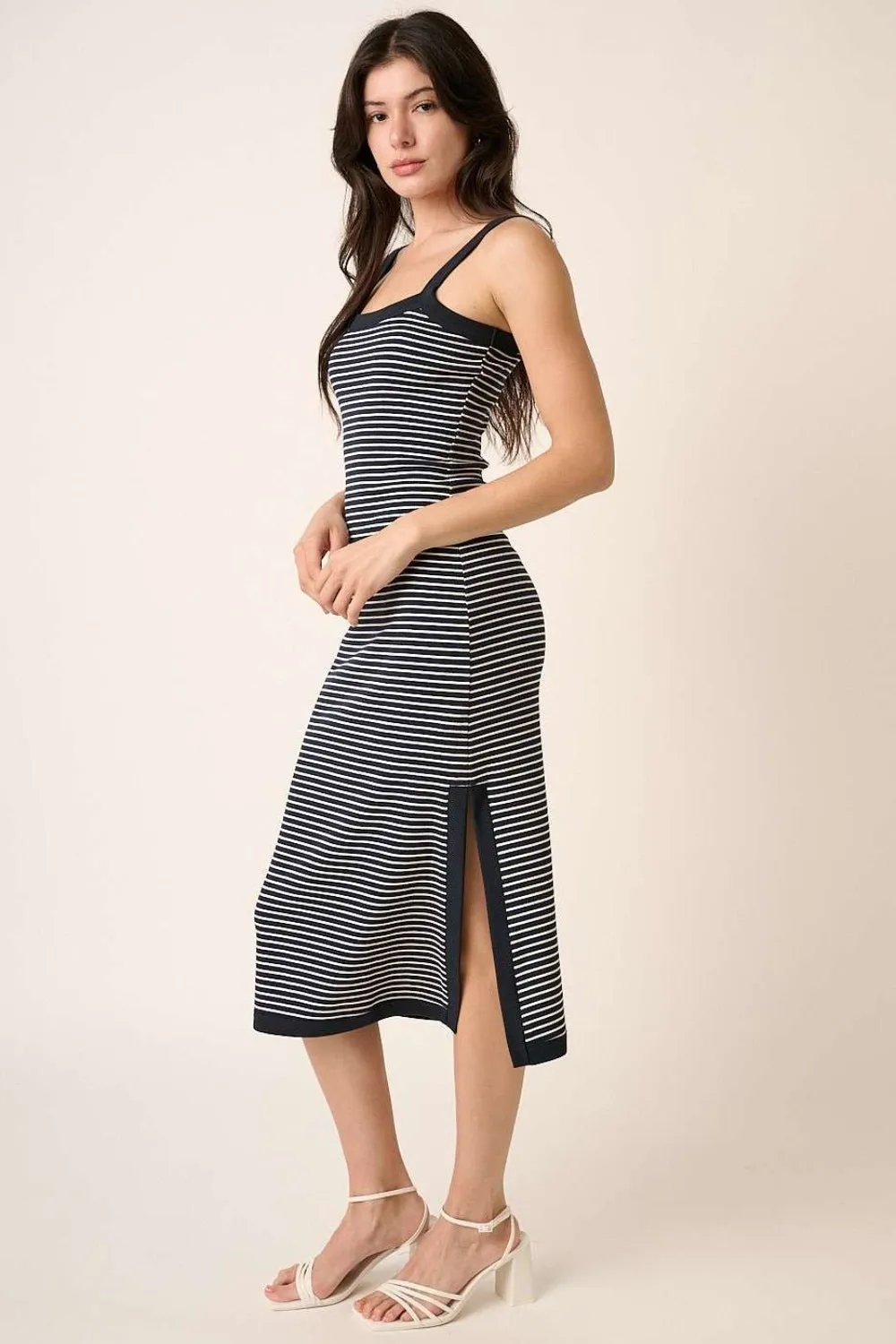 Mittoshop Contrast Striped Midi Cami Dress