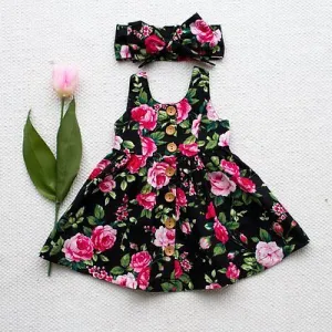 New 2020 Baby Girl Floral Dress Kid Party Sleeveless Wedding Pageant Formal Dresses Sundress Clothes 0-4Y