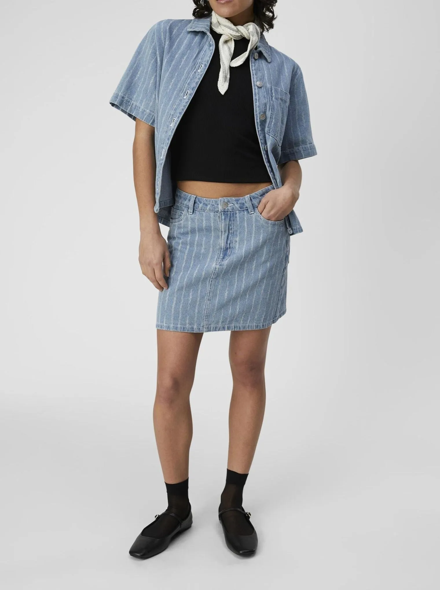 OBJSALI HW DENIM MINI SKIRT | DENIM