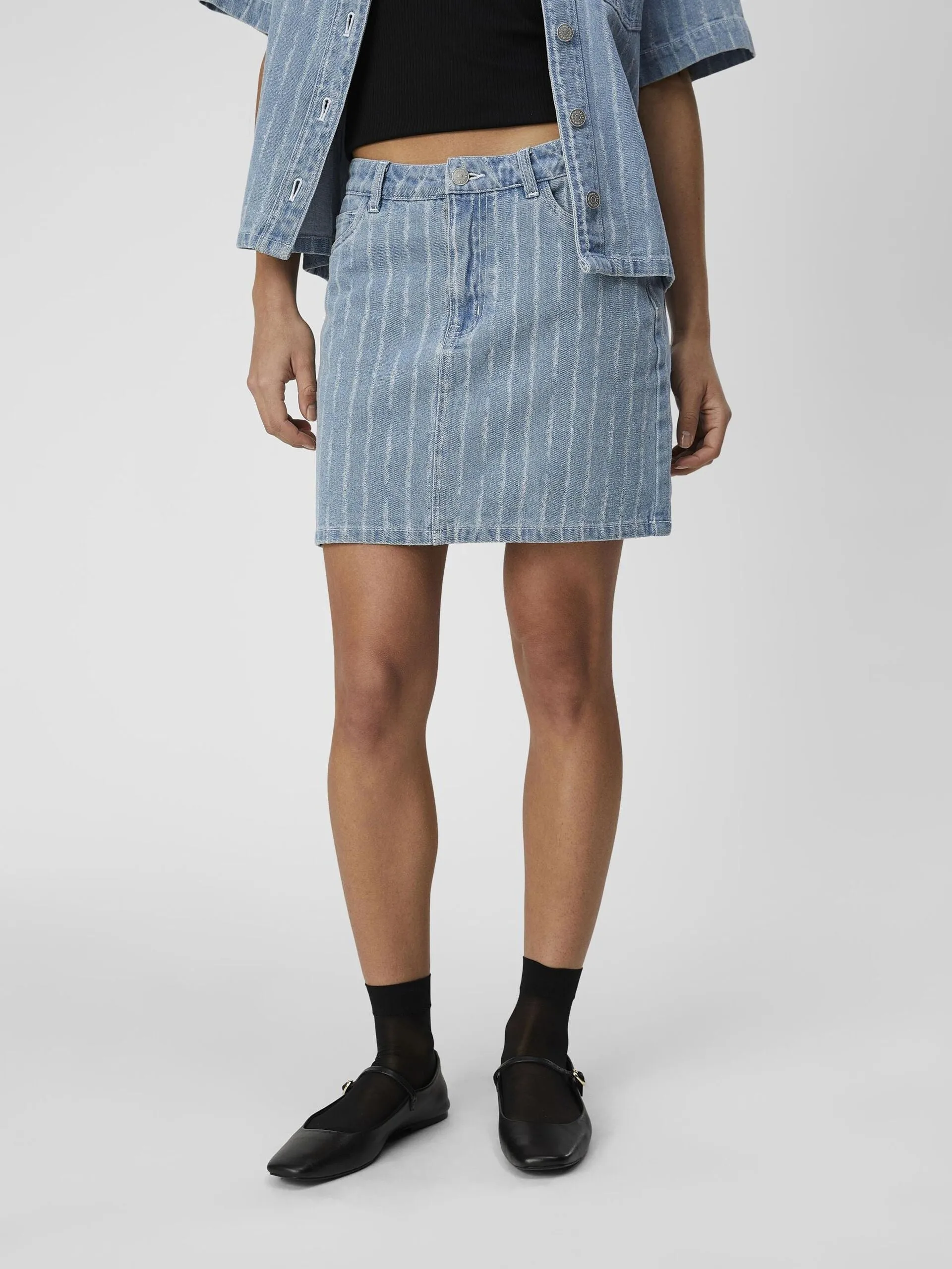 OBJSALI HW DENIM MINI SKIRT | DENIM