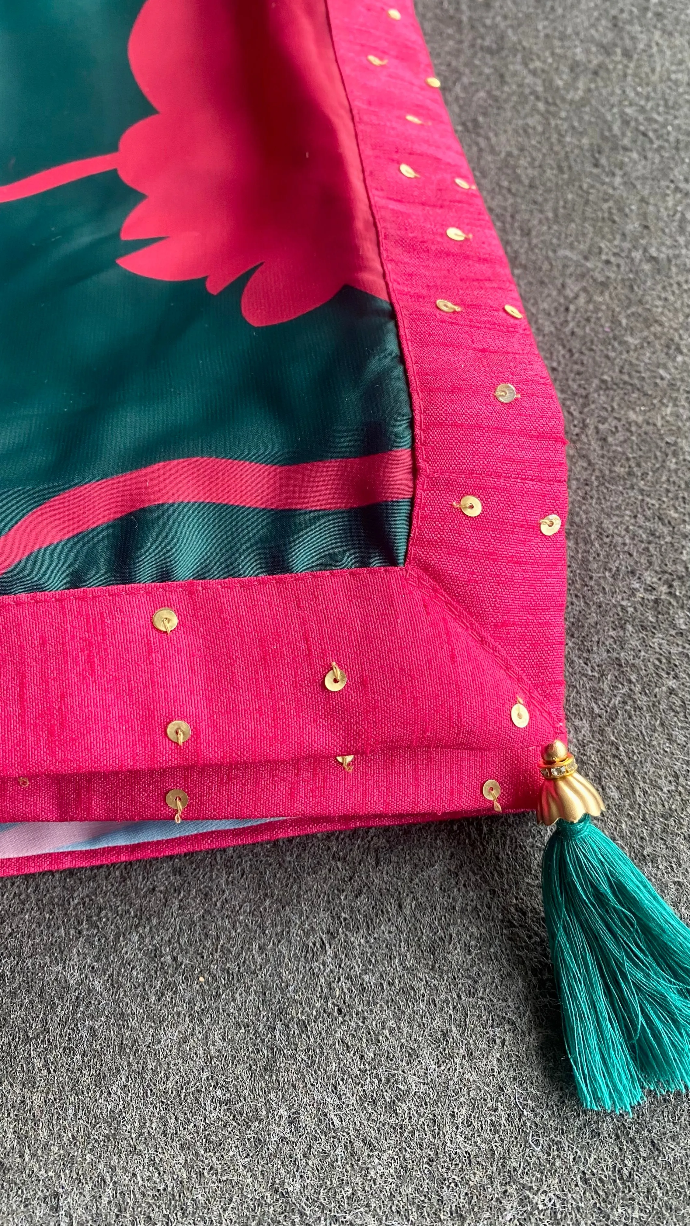 Pink silk intricate handwork blouse ( only blouse )