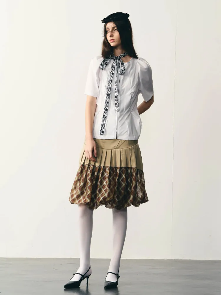 Plaid mesh tutu skirt【s0000007330】