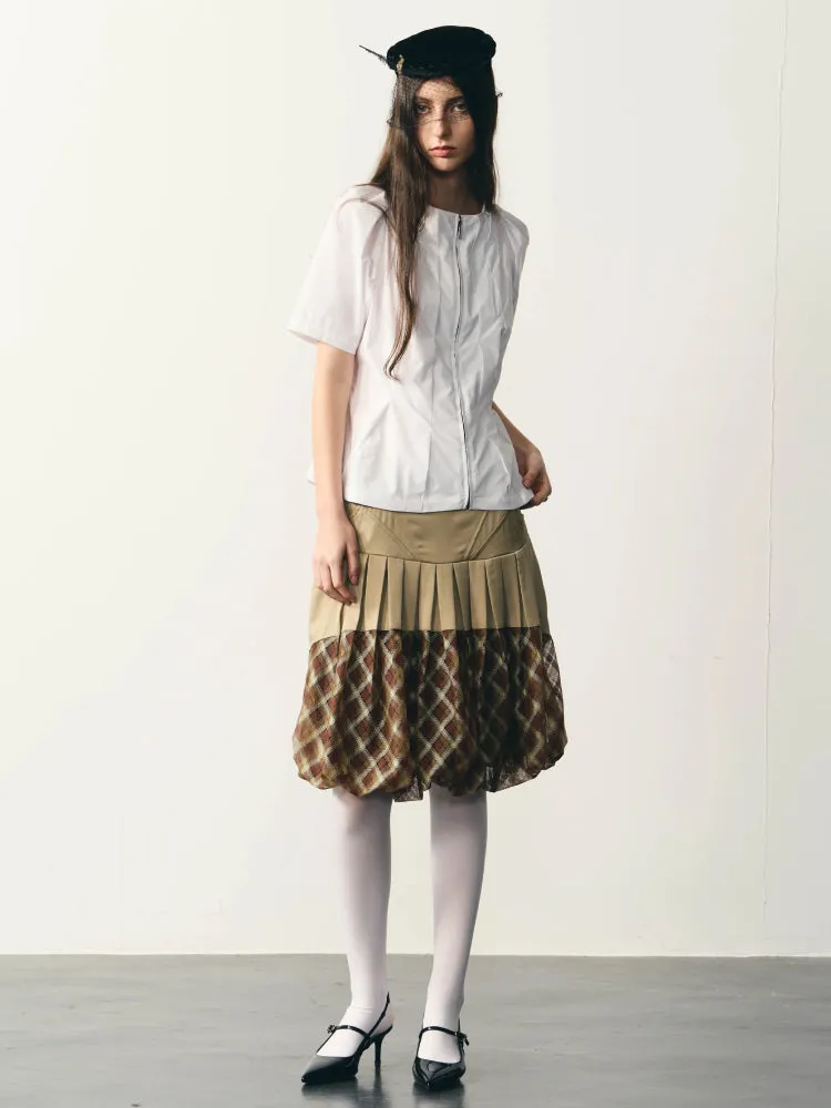 Plaid mesh tutu skirt【s0000007330】